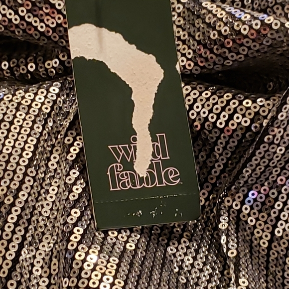 Wild Fable Silver Sequin Mini Slip Dress Cocktail Party Dress - Picture 6 of 7